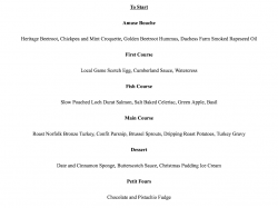 CHRISTMAS TASTING MENU